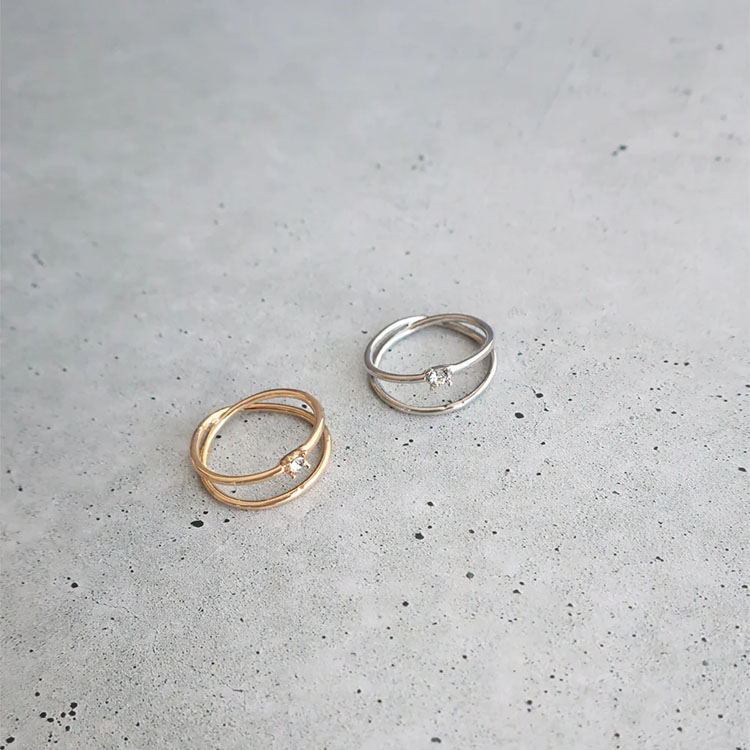 R-426) ストーン付ピンキーリング | ビーズ・パーツなどのハンドメイド