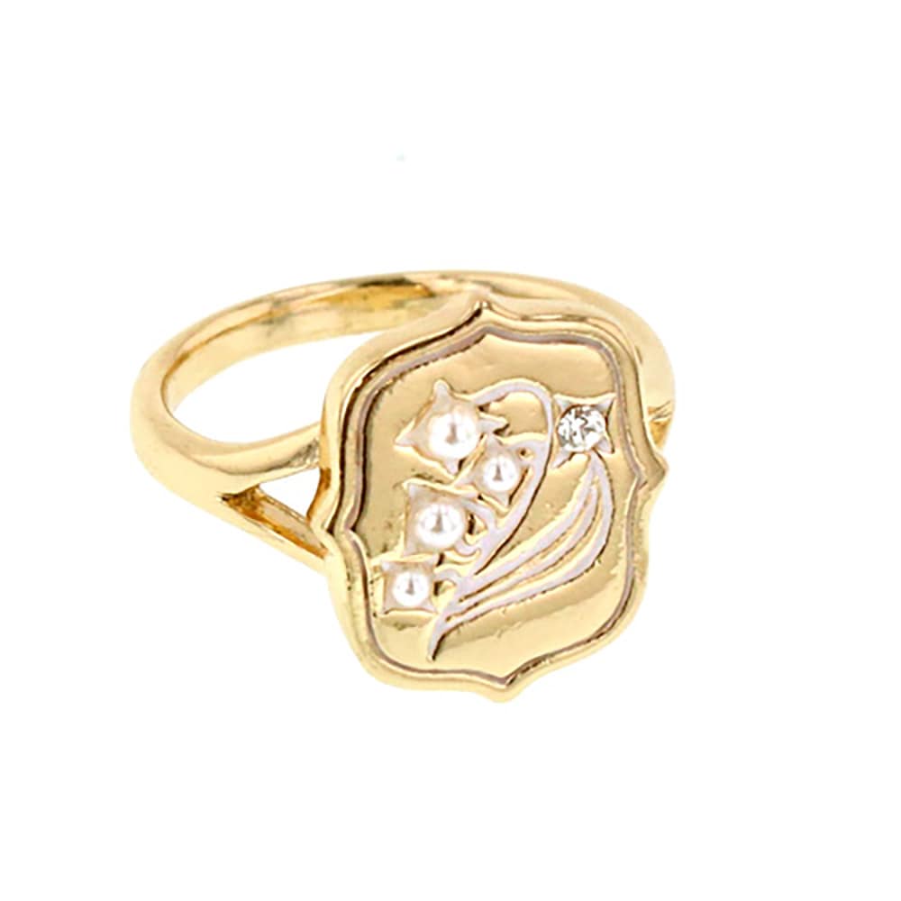 R-451) スズランモチーフリング | ビーズ・パーツなどのハンドメイド