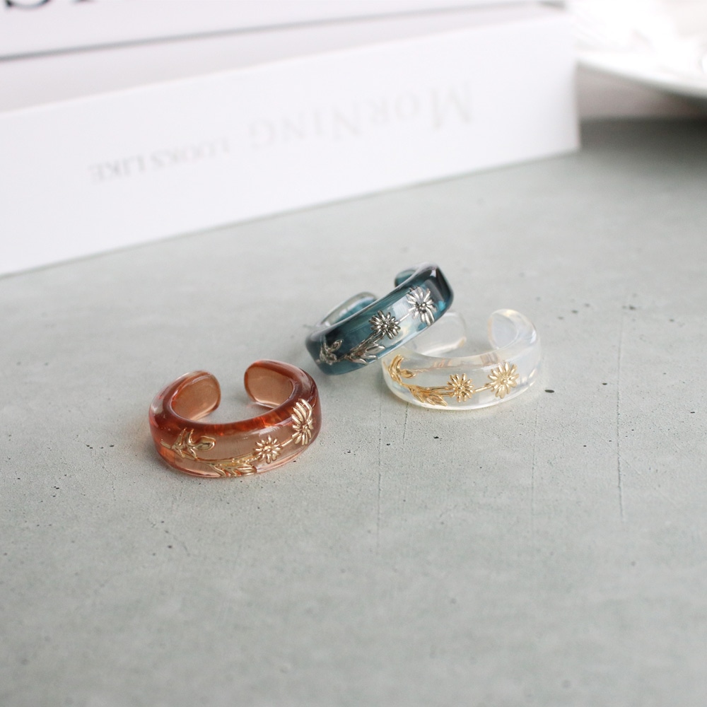 R-450) 封入フラワーリング | ビーズ・パーツなどのハンドメイドパーツ