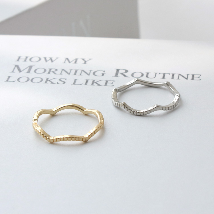 R-471) ウェーブデザインリング / ニッケルフリー | ビーズ・パーツ