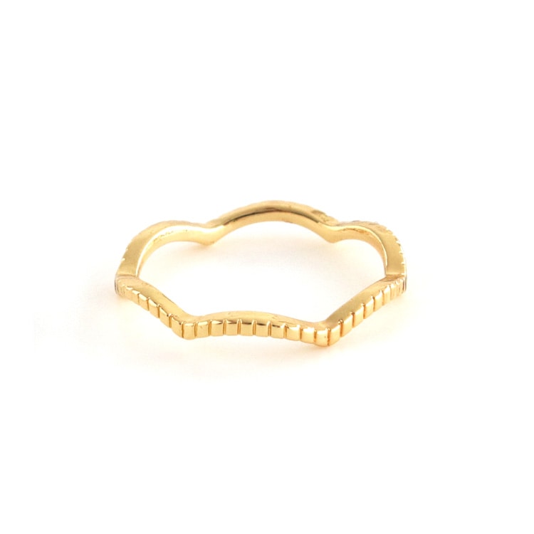 R-471) ウェーブデザインリング / ニッケルフリー | ビーズ・パーツ