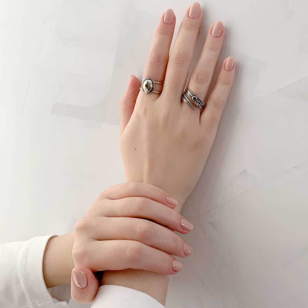 R-192) エスニックメタルカボションリング | ビーズ・パーツなどの