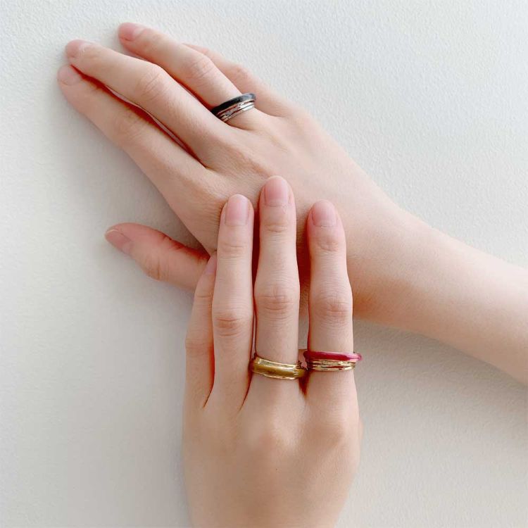 R-264) ダークエポニュアンスメタルリング | ビーズ・パーツなどの