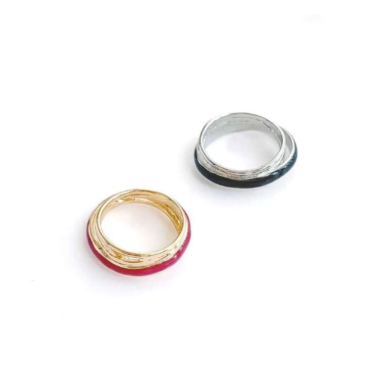 R-264) ダークエポニュアンスメタルリング | ビーズ・パーツなどの