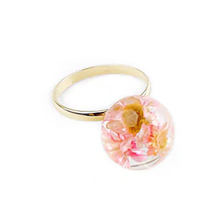 R-356) 封入フラワーリング | ビーズ・パーツなどのハンドメイドパーツ
