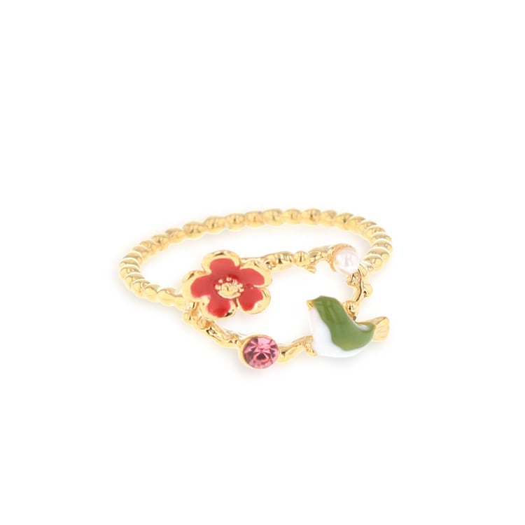 R-449) カラーフラワーリング | ビーズ・パーツなどのハンドメイド