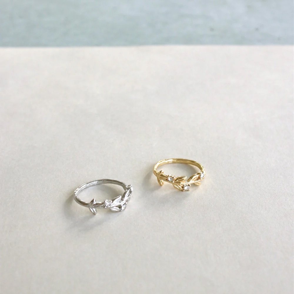 mederujewelryリーフモチーフ リング K18 K18 リーフリング - ベル宝飾