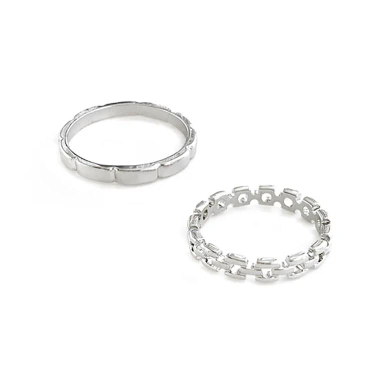 R-431) チェーン風セットリング | ビーズ・パーツなどのハンドメイド