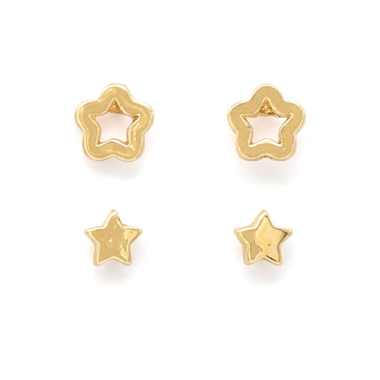 P-1242) スターセットピアス / ステンレス | ビーズ・パーツなどの
