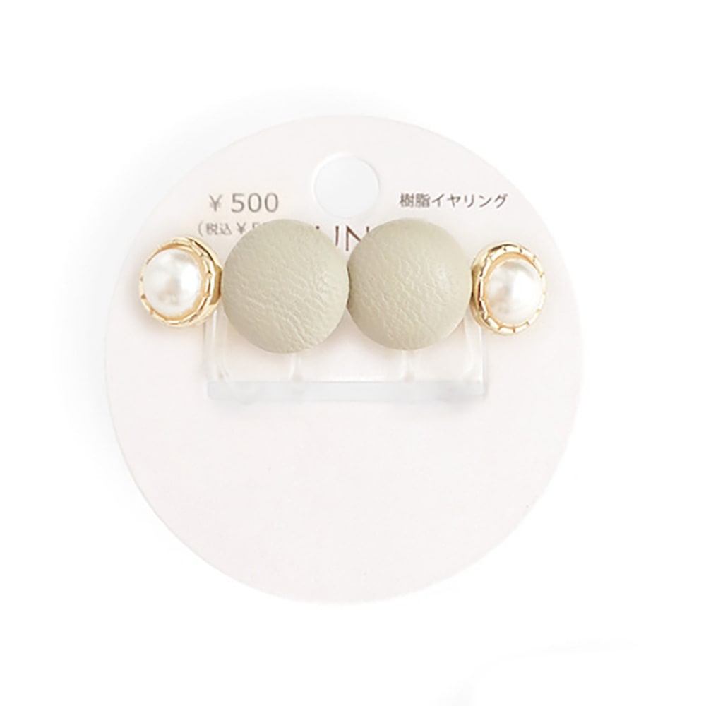 ふわふわ　ボタン　ピアス　イヤリング　ゴールド　白　ハンドメイド　アクセサリー E-639) ボタン調セット樹脂イヤリング | ビーズ・パーツなどの