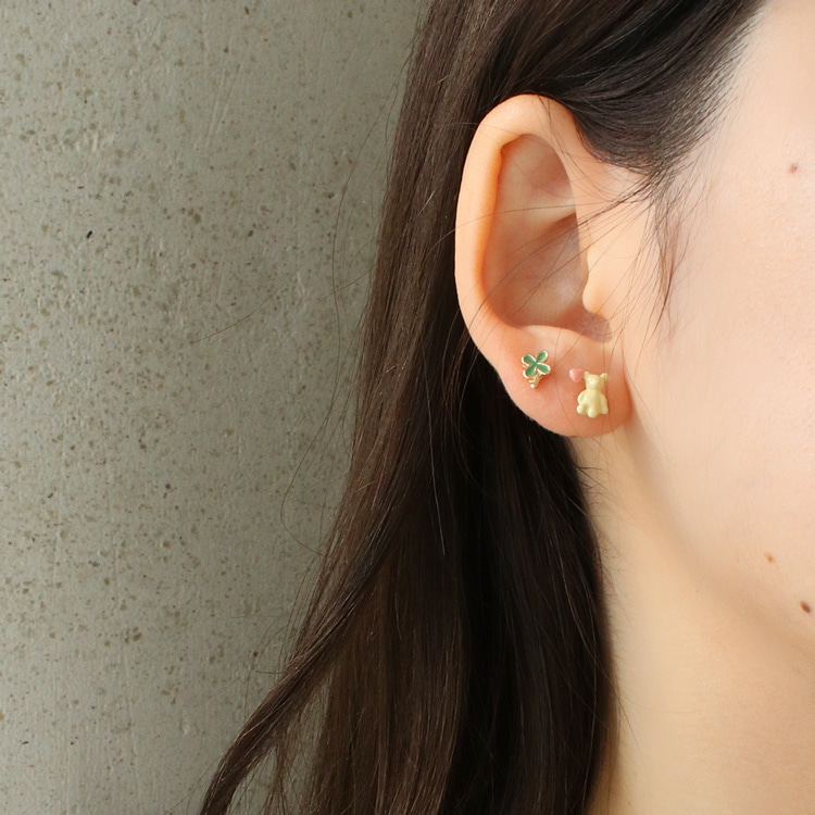 P-1084) くまセットチタンピアス | ビーズ・パーツなどの