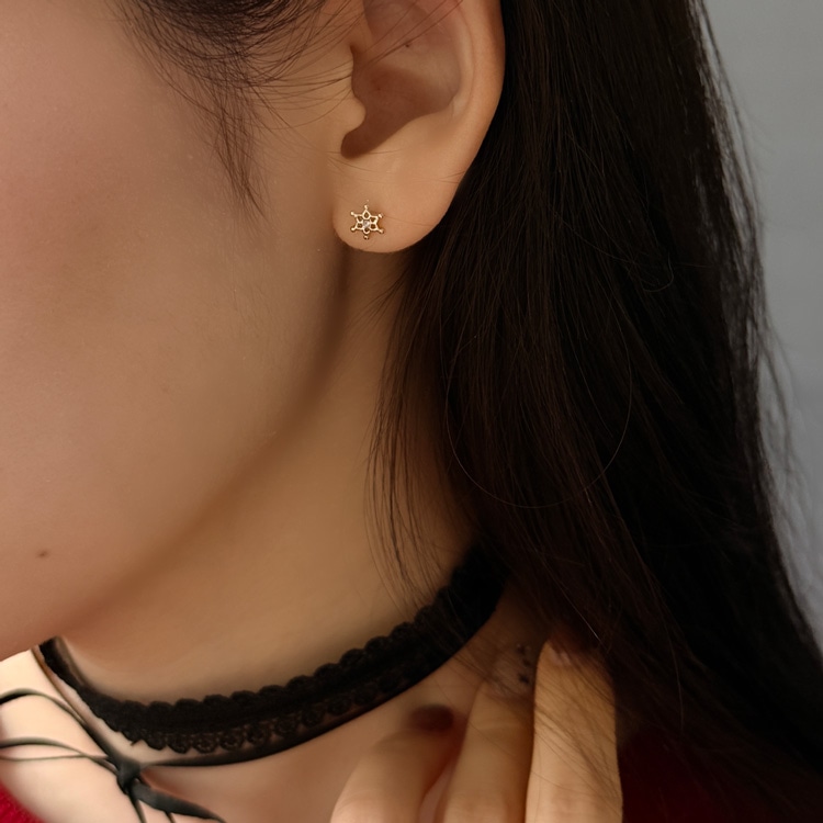 P-1269) クリスマスセットチタンピアス / ツリー | ビーズ・パーツなど