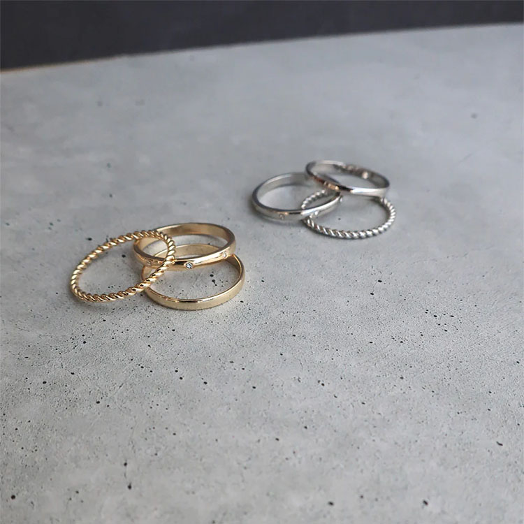 R-456) くまセットリング | ビーズ・パーツなどのハンドメイド