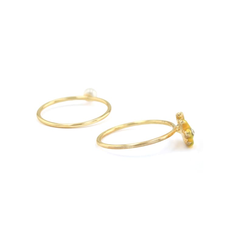 R-464) バナナセットリング | ビーズ・パーツなどのハンドメイドパーツ