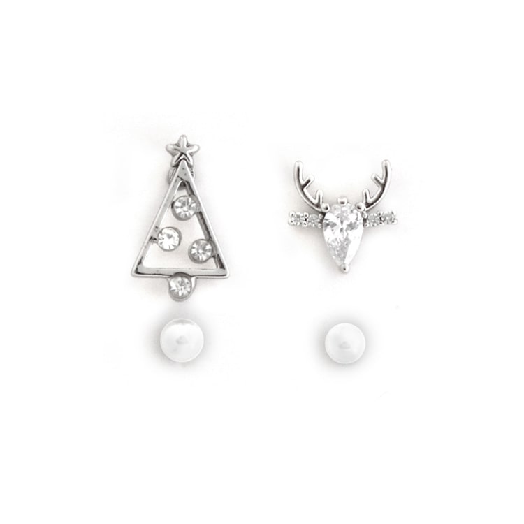 P-1159) クリスマスセットチタンピアス / ツリー×トナカイ | ビーズ