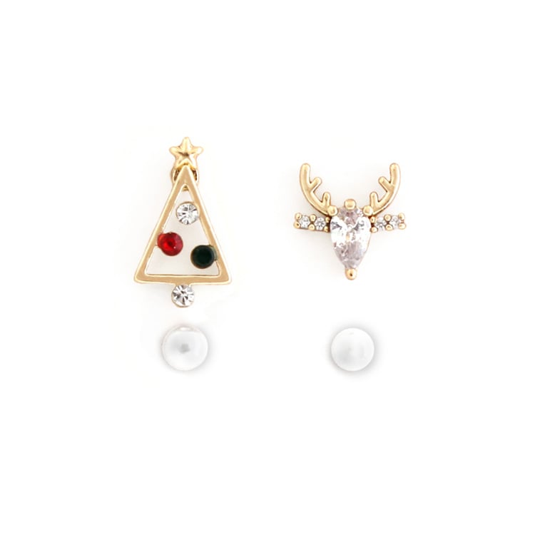 P-1159) クリスマスセットチタンピアス / ツリー×トナカイ | ビーズ