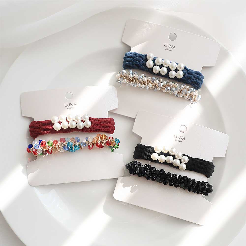 S-619) リーフモチーフゴムポニー | ビーズ・パーツなどのハンドメイド