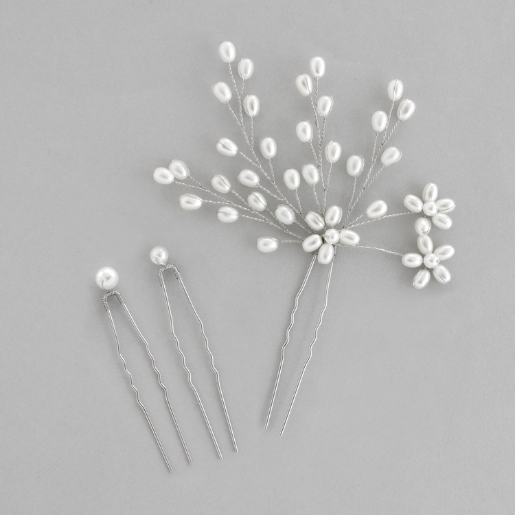 K-185) ヘッドドレス / パールフラワー | ビーズ・パーツなどの