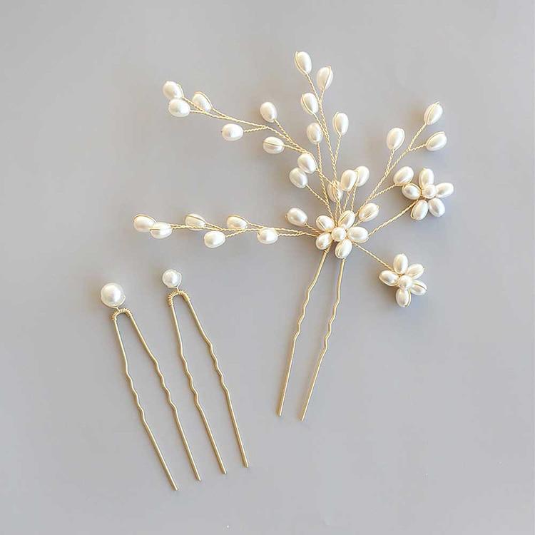 K-185) ヘッドドレス / パールフラワー | ビーズ・パーツなどの