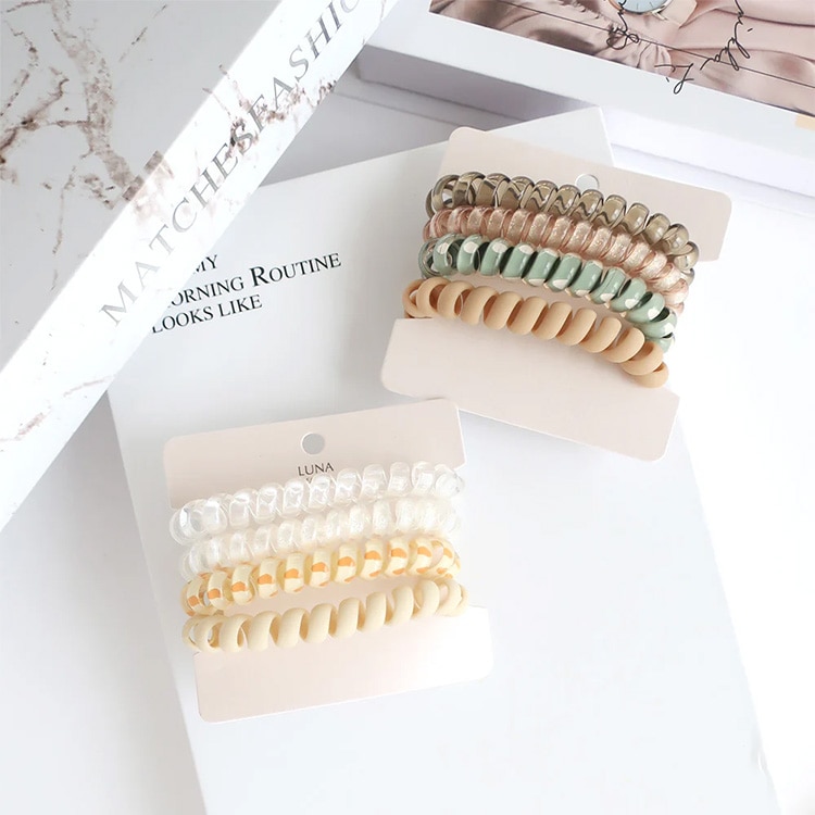 S-547)ドット柄 スプリングゴムセット | ビーズ・パーツなどの