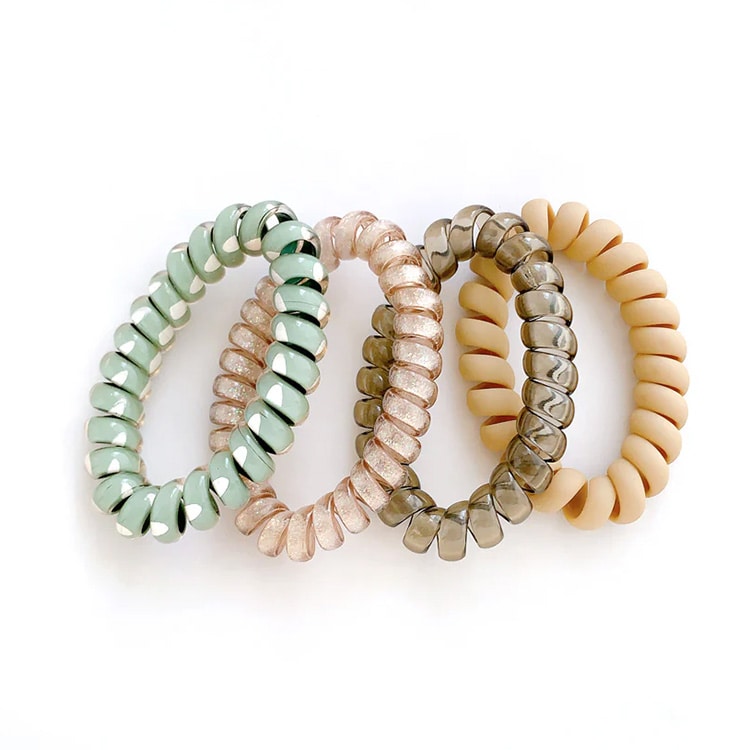 S-547)ドット柄 スプリングゴムセット | ビーズ・パーツなどの