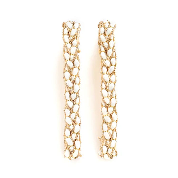 No.258 ドロップビーズとラインストーンのピアス ハンドメイド C