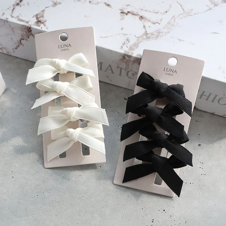 C-268) サテンリボンセットクリップ | ビーズ・パーツなどの