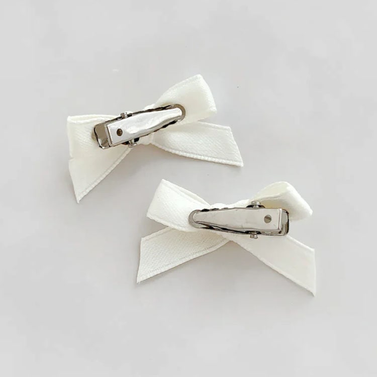 C-268) サテンリボンセットクリップ | ビーズ・パーツなどの