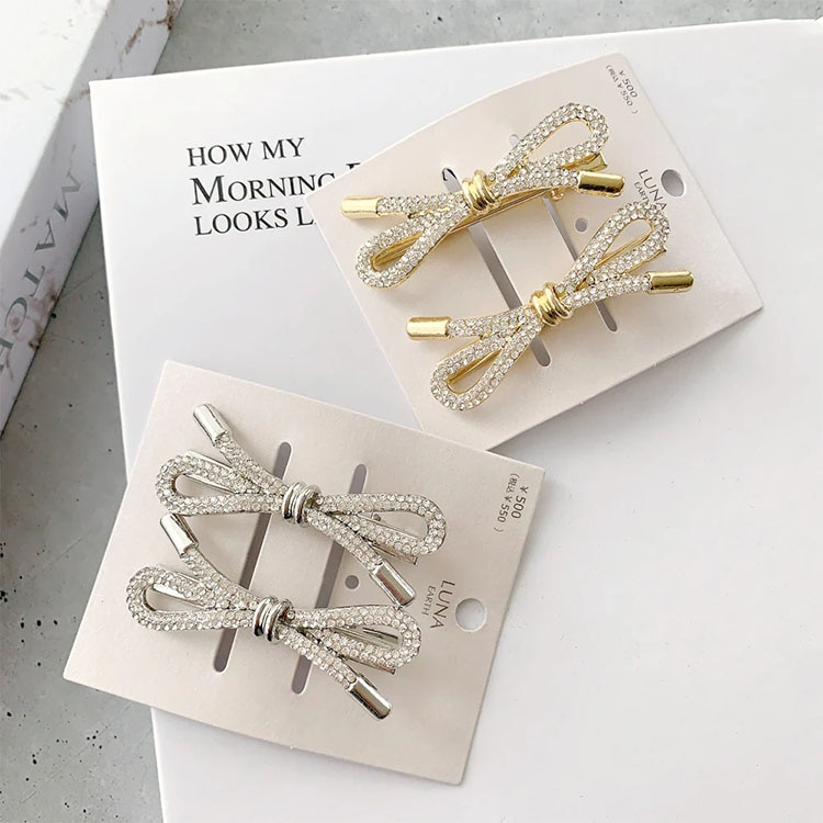 C-287) リボンモチーフセットクリップ | ビーズ・パーツなどの