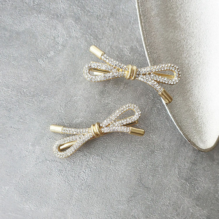 C-287) リボンモチーフセットクリップ | ビーズ・パーツなどの