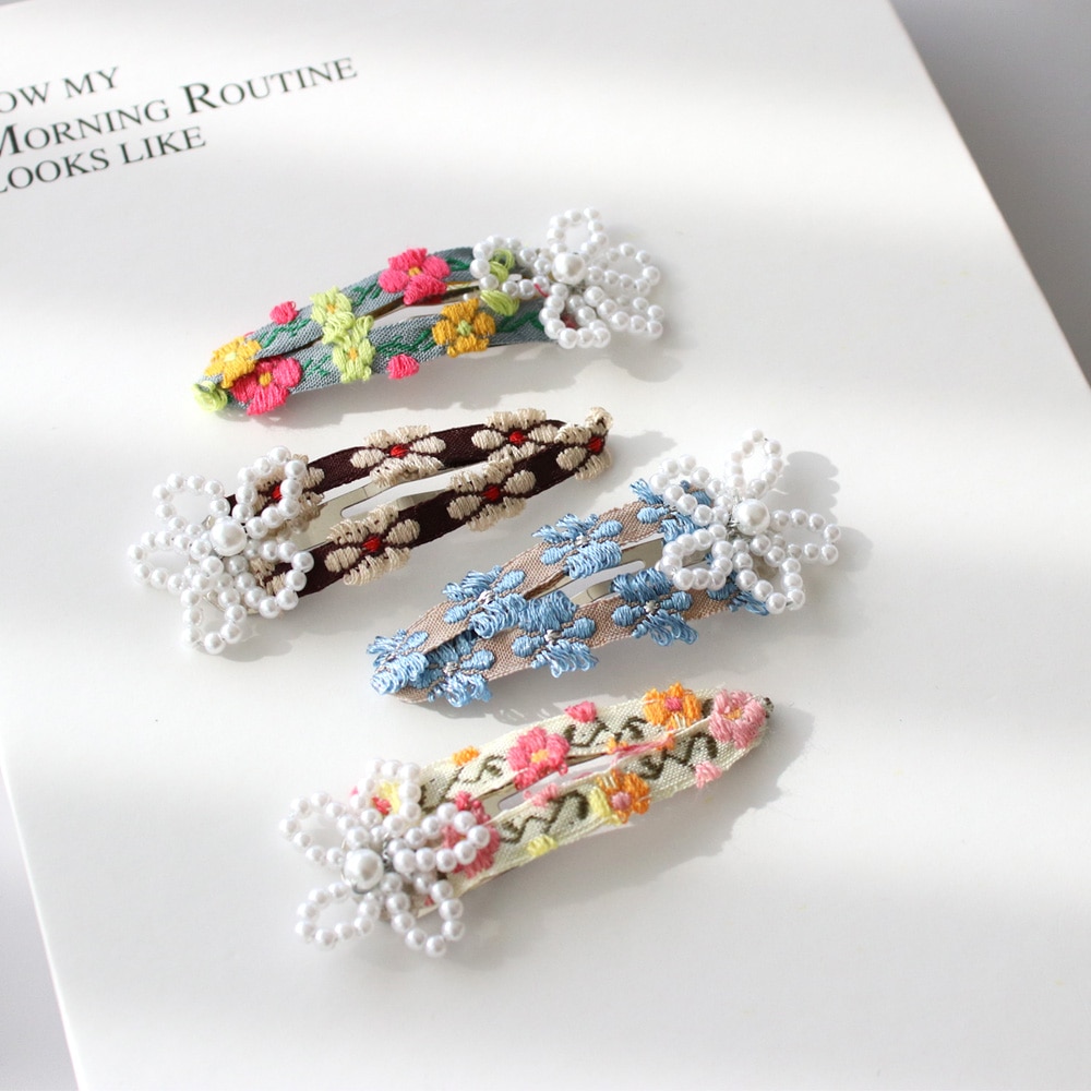 C-354) フラワーモチーフセットスリーピン | ビーズ・パーツなどの