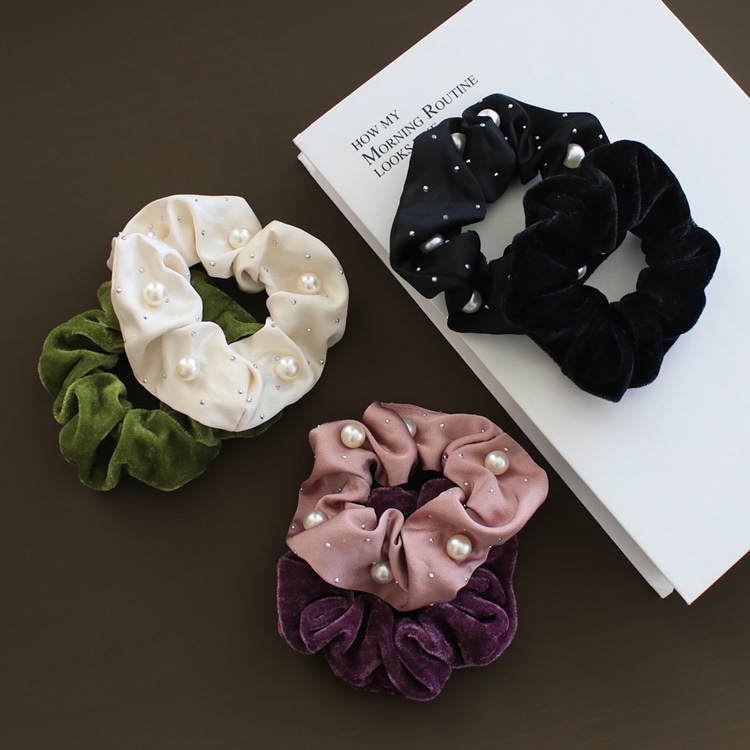 ミィ様9/27⭕️ Shabby chicなBIGシュシュ＆バッグチャーム　ハート ミィ様⭕️ Shabby chicなBIGシュシュ＆バッグチャーム ハート