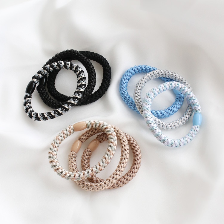 S-619) リーフモチーフゴムポニー | ビーズ・パーツなどのハンドメイド