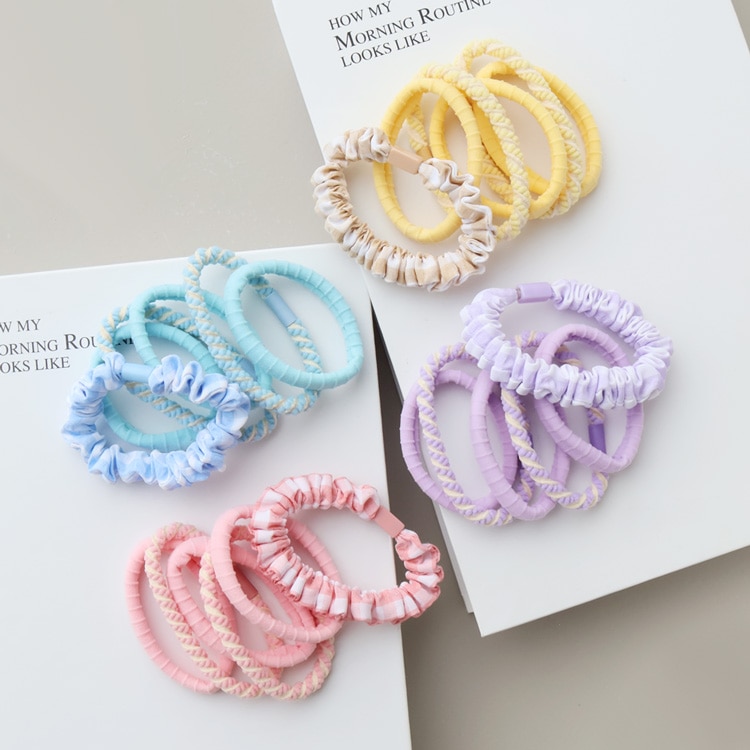 メイ様ご確認用☆ハンドメイド　ヘアゴム S-757) ミルキーカラーセットゴム | ビーズ・パーツなどのハンドメイド