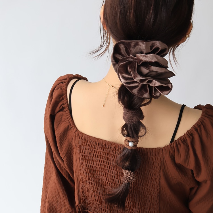 S-783) パール×デザインヘアゴムセット / 4pcs | ビーズ・パーツなどの