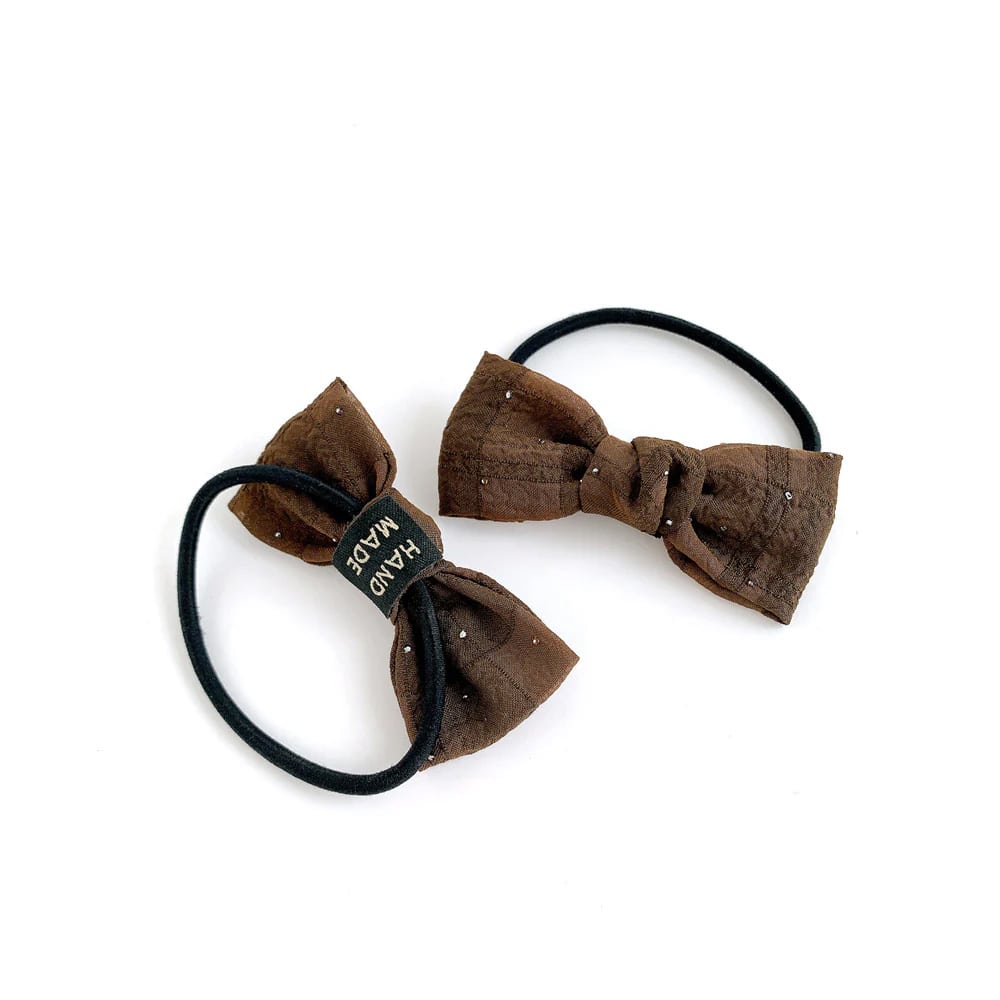 S-576) チェック柄リボンセットゴム | ビーズ・パーツなどの