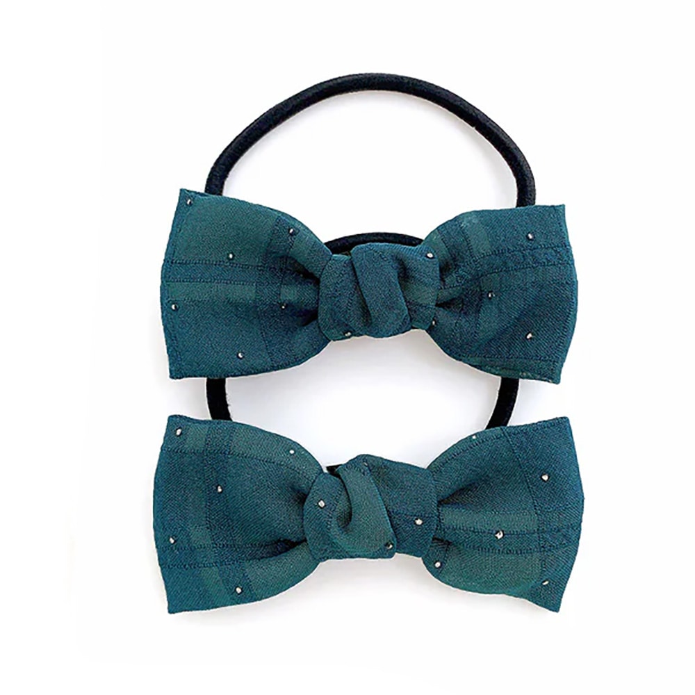 リボン S-576) チェック柄リボンセットゴム | ビーズ・パーツなどの