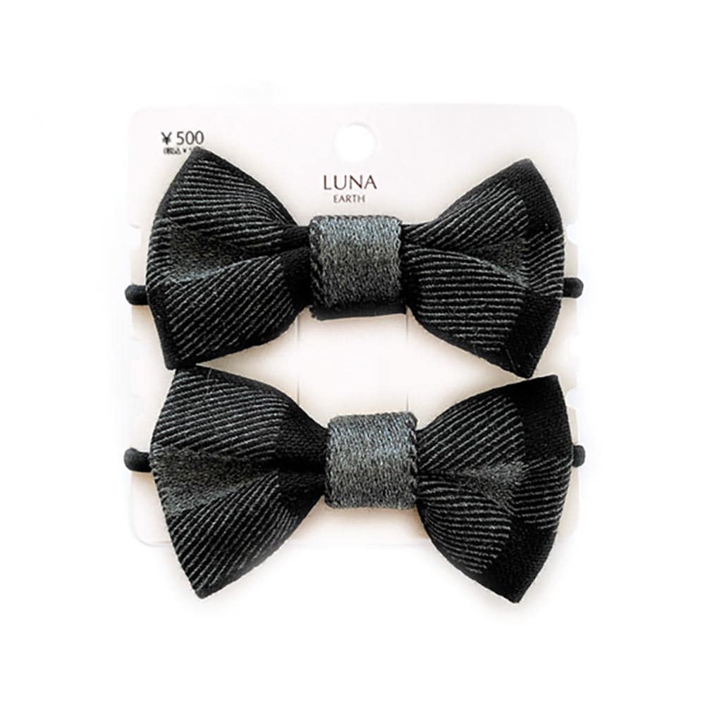 S-568) チェック柄リボンセットゴム | ビーズ・パーツなどの