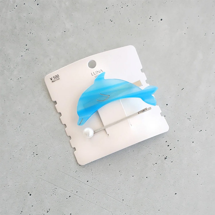 C-260) イルカモチーフセットクリップ | ビーズ・パーツなどの