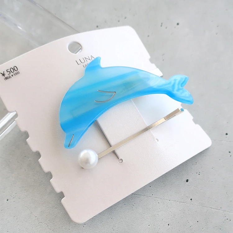 C-260) イルカモチーフセットクリップ | ビーズ・パーツなどの