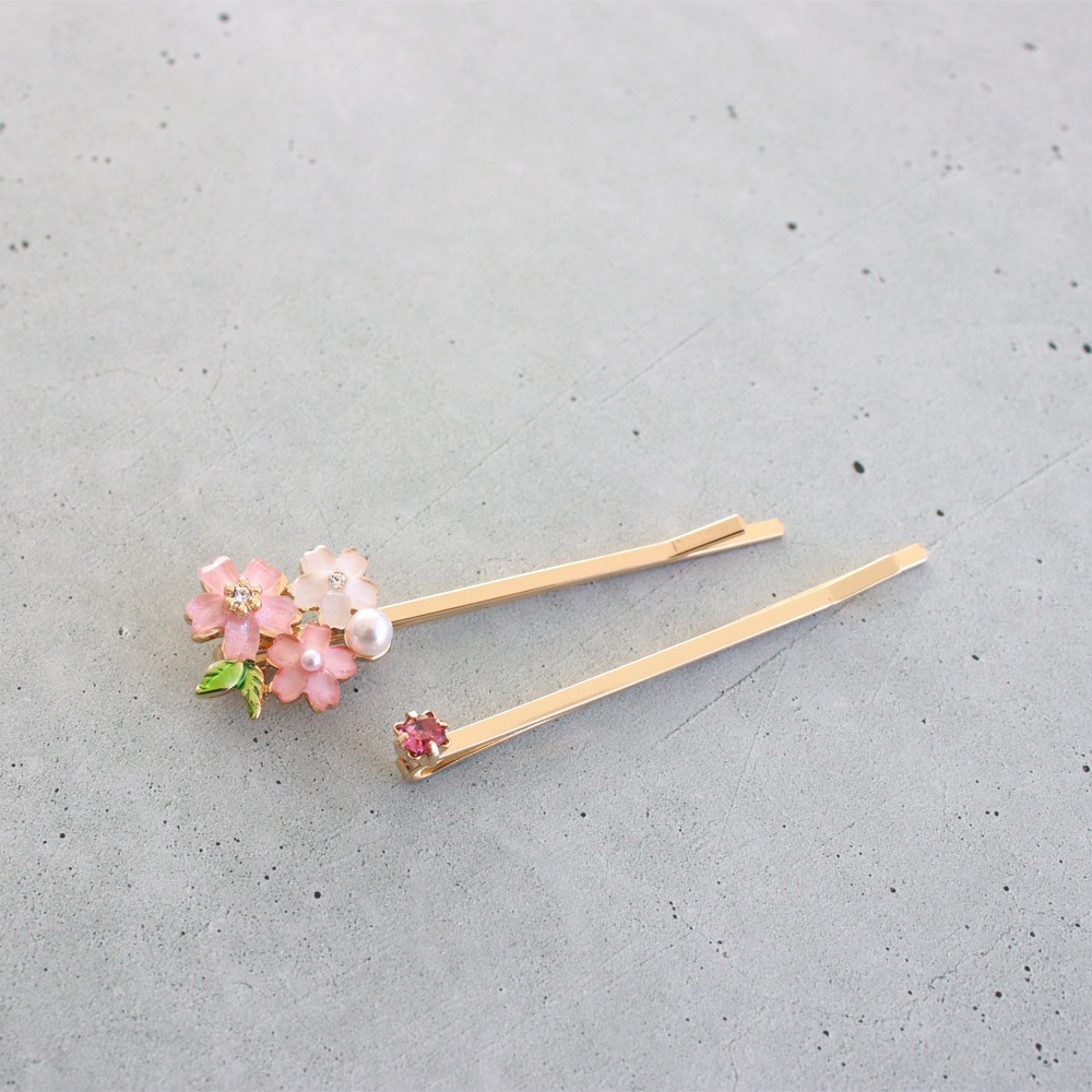 C-348) 桜モチーフセットピン | ビーズ・パーツなどのハンドメイド