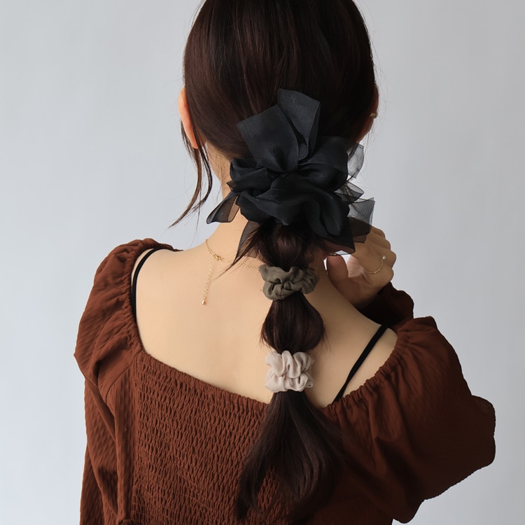 R指定　シュシュ　8点セット S-782) ミニセットシュシュ / 3pcs | ビーズ・パーツなどの