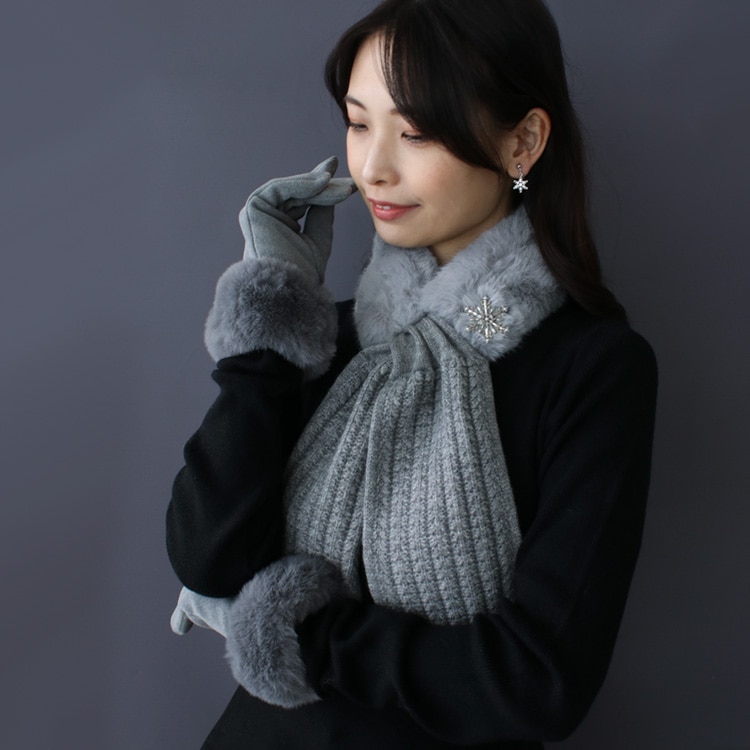 ハーフデザインフェイクファーティペット | ビーズ・パーツなどの