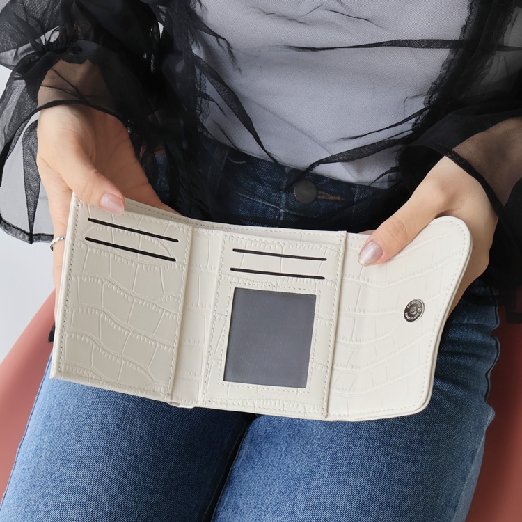 クロコ調フラップウォレット | ビーズ・パーツなどのハンドメイド