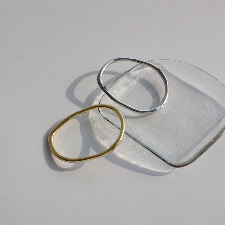 mB-1] ウェーブダブルラインバングル | ビーズ・パーツなどの