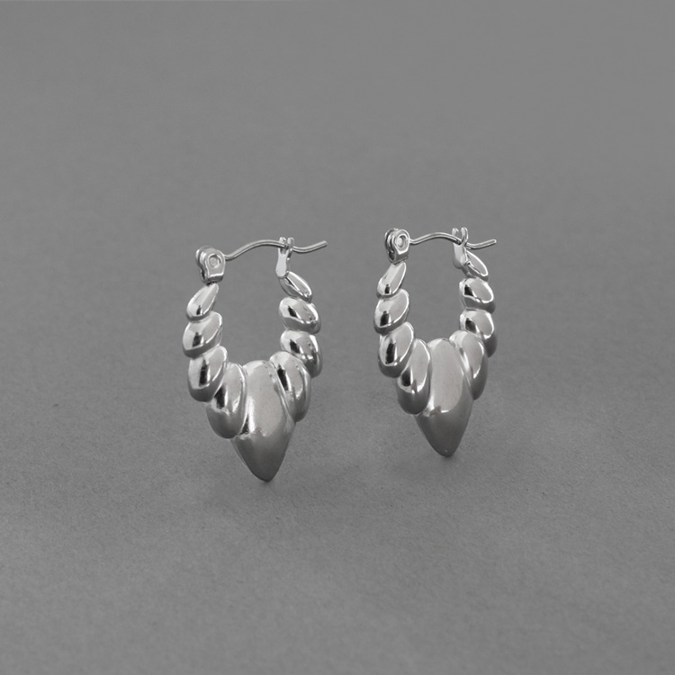 mP-6] リーフフープピアス / ステンレス | ビーズ・パーツなどの