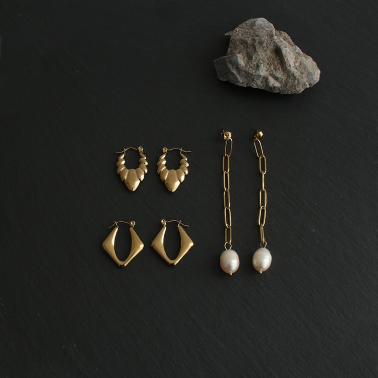 4℃ パール チェーン ピアス 4quince ピアス チェーンウェーブパールピアス レディース