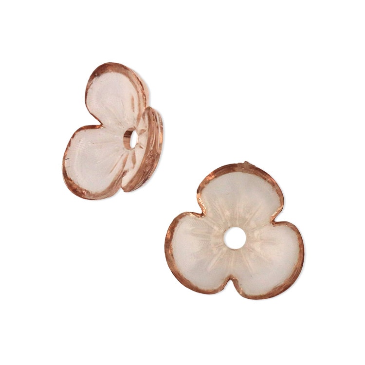 アクリルフラワー 3弁花 BR 約10mm｜樹脂素材パーツ【パーツクラブ