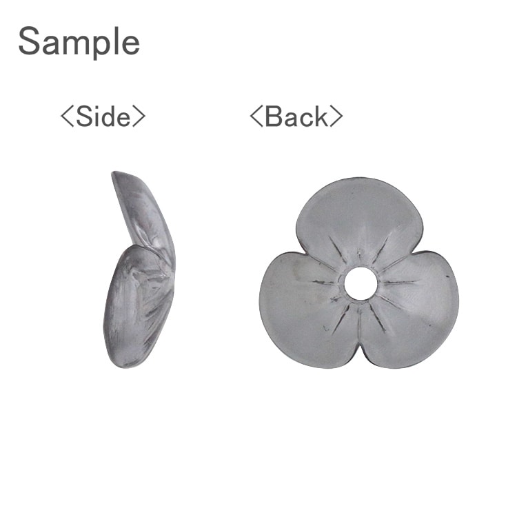 アクリルフラワー 3弁花 BR 約10mm｜樹脂素材パーツ【パーツクラブ
