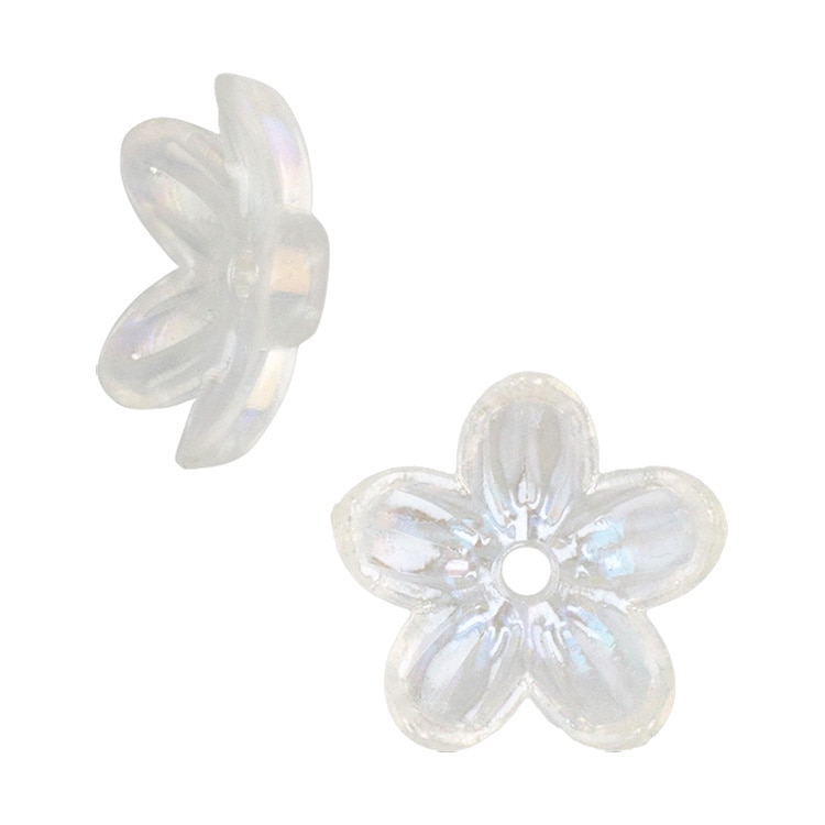 アクリルフラワー 5弁花 CR 約12mm｜樹脂素材パーツ【パーツクラブ